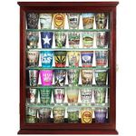 36 Shot Glass Display Case Wall Cabinet Holder Rack - Cherry Finish (SCD06B-CH)