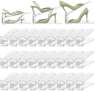 MOVDEET Shoe Slots Organizer,36 Pack Transparent Shoe Stacker Adjustable Shoe Slot Organizer Space Saver Shoe Rack Holder Shoe Storage Organizers for Closet,Transparent