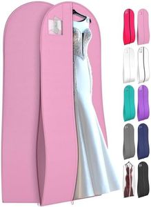 72" Tapered Long Dress Bags for Gowns - Wedding Dress Garment Bag for Dresses - Long Garment Bags for Hanging Clothes & Closet Storage, Dress Bag for Airplane Travel for Women with ID Window