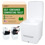 Cuddy Composting Toilet – Odorless, Waterless & Self-Contained. Perfect for Vans, Boats, RVs, Cabins & Off-Grid Living. 3.9 Gal Capacity, Easy to Empty, No Chemicals, 12V Fan, Internal Carbon Filter