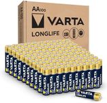 VARTA Longlife AA Batteries (100 Pack), Alkaline Double A Battery