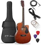 Jameson Guitars Full Size Thinline Acoustic Electric Guitar with Free Gig Bag Case & Picks Brown Right Handed