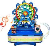 Mievayo 3D Wooden Puzzles Ferris Wheel DIY Rotating Music Box Kit 3D Wooden Jigsaw Puzzle Adult Teen Birthday Gifts and Toys for Kids（Lucky Ferris Wheel Music Box）