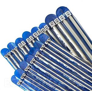 Filan Aluminum Knitting Needles, Single Pointed Set. 35cm(14") Long (15 Pairs: 2mm-12mm)