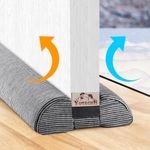 Yotache Draft Excluder for Door 95cm, Right Angle Design-100% fits doors, Adjustable Length, Washable Stretch Jersey Fabric Draft Excluder, for Reduce Noise Draught Dust