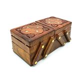 Craft Castle Handmade Wooden Jewellery Box for Women Jewel Organizer Décor Gifts Products, 8X4X3 Inches