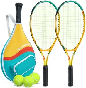 AboveGenius Kids Tennis Racket Set, 21-23 inch Tennis Racket for Toddler Youth Starter Kit, 3 Balls, 2 Lightweight Racquets with Easy Carrying Shoulder Strap Bag