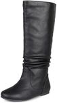 Journee Collection Womens Regular Sized and Wide-Calf Mid-Calf Slouch Riding Boots Black, 8 Wide Calf US, Black Patent, 8 Wide Women