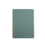 DesignWorks Ink 8.25" x 11.6" Juniper Green Textured Paper Twin Wire Spiral No. 1 Notebook Journal with 160 Lined Pages for Work, Writing, Journaling
