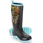 TIDEWE Rubber Boots for Women Multi-Season, Waterproof Rain Boots with Steel Shank, 6mm Neoprene Durable Rubber Outdoor Hunting Boots Next Camo G2 Size 9 (Green)