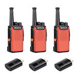 Retevis RT67 Walkie Talkies Long Range Two Way Radio VOX Flashlight 3000mAh Rechargeable Walkie Talkie for Adults, 2 Way radios for Ski Gift Hunting Construction Site Offroad (3 Pack)
