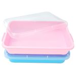 Sensory Bin Play Tray with Lid Sand box 2 Pcs 15in Portable Large plastic Tray Fill with Sand, Water, Beads and More