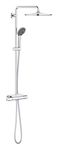 GROHE Vitalio Joy 310 - Cool Touch Thermostatic Mixer Shower Set (Water Saving Technology, Rain Shower, Soap Tray, 110 mm 3 Spray Hand Shower, Silicone Nozzles, Shower Hose 1.75 m), Chrome, 26401001