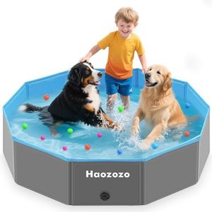 Haozozo Piscine pour Chien 120x30 cm, Bassin Renforcé pour Grands Chiens en PVC Durable, Piscine Pliable Sécurisée Antidérapante pour Chien - Hund Planschbecken Dog Pool (120 * 30cm)