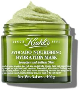 Kiehl's Avocado Nourishing Hydration Mask, Rich & Creamy Face Mask, Hydrates & Soothes Skin, with Evening Primrose Oil, Maintains Facial Elasticity, Helps Reduce Dryness, Paraben-free - 3.4 fl oz