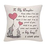 Bommex Daughter Gifts from Mum Dad Daughter Cushion Cover Throw Pillow Cover Cushion Case Birthday Gifts Thanksgiving (daughter2)