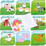 Faccito 24 Pcs Mini Coloring Books,Coloring Books for Kids Bulk DIY Art Drawing Party Favor Set Mini Coloring Activity Books for Farmhouse Animals Toddlers 1-3 Party Favors(Farmhouse)