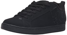 DC Men's Court Graffik Skate Shoe- Black/Black/Black (3BK) - Footwear||Men's