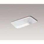 Kohler K-5832-5U-0 Bakersfield Undercounter Sink with Installation Kit, White