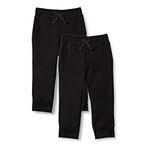 Amazon Essentials Boys' Fleece Jogger Sweatpants, 2-Pack Black, Medium