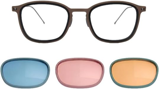 O4i Oxygen for Eye AIRA Glasses Interchangeable Color Frames Clip-On Tinted Lenses, Customizable Anti-Glare for Men & Women (Brown)