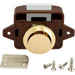 POFET Push Button Cabinet Door Catch Lock Caravan Motorhome Camper Latch Cupboard Gold Knob