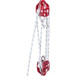 VEVOR 7/16-1/2 Inch Twin Sheave Block and Tackle 100-200 Feet Twin Sheave Block with Braid Rope 30-35KN 6600-7700LBS Double Pulley Rigging for Rescue Tree Climbing