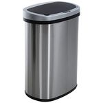 HCY Kitchen Trash Can 13 Gallon Automatic Metal Garbage Can Stainless Steel Waste Bin with Lid Smart for Kitchen,Office,Living Room,Bathroom(Silver)