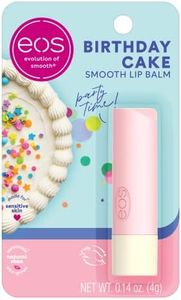 eos Natural Shea Lip Balm- Birthday Cake, All-Day Moisture Lip Care Products, 0.14 oz