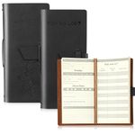 Tenceur 2 Pcs Leather Fishing Log Book Hunting Log Book to Record Details Fishing Journal Hunting Book for Huntsman Fishermen Species, 96 Pages (Black)