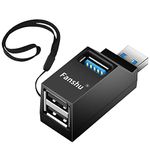 USB 3.0 Hub, Fanshu 3 Port Mini Portable Fast High Speed Bus Powered Data USB Hub Transfer, Splitter Box Adapter Expansion for PC Notebook Laptop Computer Mac Linux Windows