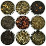 Heavenly Tea Leaves Assorted 9 Loose Leaf Tea Gift Box, Sampler of 9 Loose Leaf Teas & Herbal Tisanes (Approx. 90 Servings) - Variety Pack of Green Tea, Black Tea, & Herbal Tea, Sampler Assortment