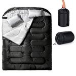 Double Sleeping Bag, Extra Large 3-4 Season Lightweight,Waterproof Indoor & Outdoor Use for Adults & Kids, Premium Sleeping bag for Hiking, Backpacking and Camping (Black)