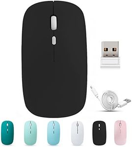 BlueBose Ratón inalámbrico Bluetooth Recargable, ratón para Ordenador portátil silencioso Click, 3 velocidades dpi Ajustables, Mini Receptor USB Nano, Compatible con Laptop, iPad/Mac/PC(Negro)