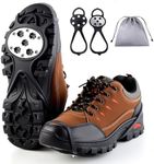 LACE INN Ice Grips for Shoes and Boots - Footwear Traction on Ice, Snow & Multi-Terrain Surfaces - Elastic/Cold Resistant/Easy On/Off/Abrasion & Rust Resistant Ice Cleats- Unisex