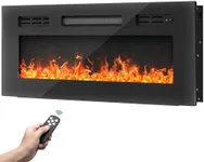 YITAHOME 36" Electric Fireplace Inserts, Fireplace Heaters for Indoor Use, Recessed or Wall Mounted, Remote Control with Timer, Adjustable Temperature, Adjustable Flame Color and Brightness, Crystals