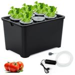HASTHIP® Hydroponic System Growing System Kit Hydroponic Grow Box 6-compartment Blackout Hydroponic Seeding Box Hydroponic Plant Grow Box with USB Air Stone Water Pump