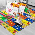 Zest 4 Toyz Play Mat For Baby Double Sided Waterproof & Extra Large Anti-Slip Folding Mats Infant Gym Water Resistant Play & Crawl Carpet For Babies Boys And Girls (Multicolor),1 Count