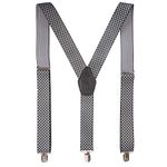 PELUCHE Men's Bewitching 3.5cm Strap Width Elastic Suspenders (Black)