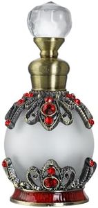 YU FENG Decorative Glass Perfume Bottle Empty Refillable Rhinestones Jeweled Vintage Crystal Perfume Vial Scent Bottles for Women Girls(15ml)