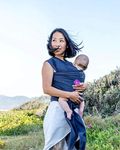 HUG A BUB: Baby Carrier Sling wrap - 100% Organic Cotton Lightweight - Charcoal