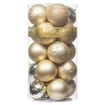 KI Store 20pcs Christmas Ball Ornaments Champagne 3.15-Inch Shatterproof Christmas Tree Decorations for Xmas Holiday Decor, Tree Ornaments Hooks Included