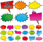 Super Hero Bulletin Board Cutouts 75 Pack Comic Superhero Classroom Party Decorations 25 Unique Designs Cardboard Cutouts for Kids School Wall Names Poster Decor