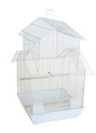 YML A5844 3/8" Bar Spacing Pagoda Small Bird Cage, White, 18" x 14"