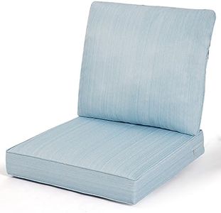 Naga Bahna Outdoor Deep Seat Cushions 24 x 24 Inch Waterproof & Fade Resistant Replacement Patio Chair Cushions with Removable Cover (Sky Blue)