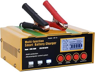 Car Battery Chargers for Lithium Lead Acid AGM Batteries, 10A 12V/24V Automatic Smart Charger Maintainer,Battery Repair Trickle Charger Battery Desulfator for Automotive,Boat,Motorcycle,Lawn Mower,SUV