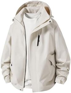 YAFINMO Unisex Waterproof Windproof Windbreaker Multipocket Zip Up Hooded Rain Jacket Hiking Cycling Travel Rain Coat Jacket