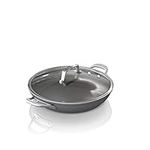 Ninja C30830 Foodi NeverStick Premium 12-Inch Everyday Pan with Glass Lid, Hard-Anodized, Nonstick, Durable & Oven Safe to 500°F, Slate Grey