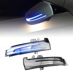 QKLsudua 2pcs Dynamic Sequential Blink Compatible with Be-nz W204 CLA A B C E S GLA GLK CLS Class W176 W212 LED Side Mirror Turn Signal Light Assembly-Blue+Yellow