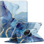 Fintie Rotating Case for iPad 9th Generation (2021) / 8th Generation (2020) / 7th Gen (2019) 10.2 Inch - 360 Degree Rotating Protective Stand Cover with Pencil Holder, Auto Wake Sleep, Ocean Marble